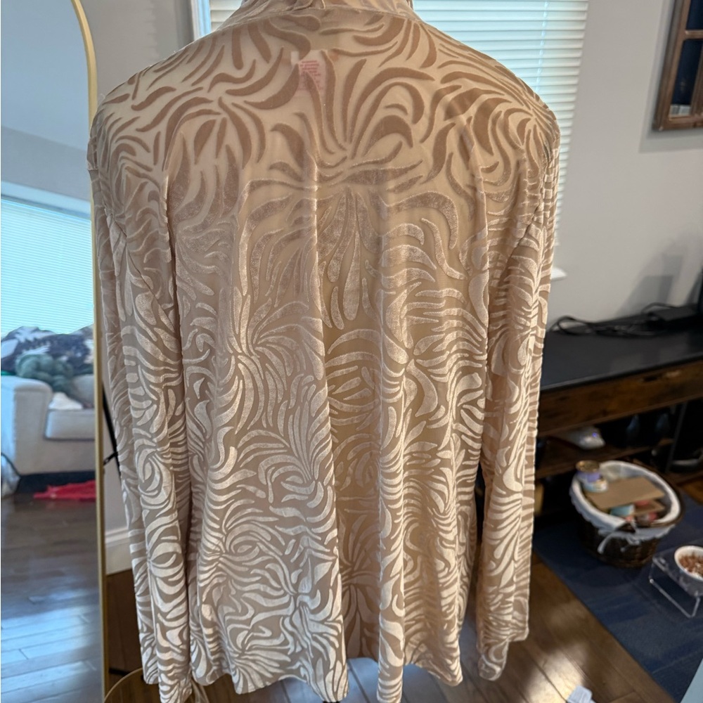 Ruby Rd. Beige Champagne Patterned Women's Kimono… - image 5